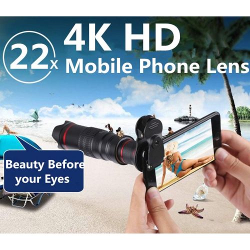  HAO HD 4K 22x Zoom Mobile Phone Telescope Lens Telephoto External Smartphone Camera Lenses for iPhone Sumsung Huawei Phones