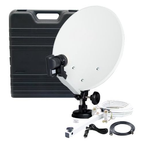  [아마존베스트]-Service-Informationen Telestar HDTV SAT Camping Satellite System with Imperial DB 6 S HD (HD Receiver, 35 cm Mirror, Single LNB, Cable, Various Holder) Black