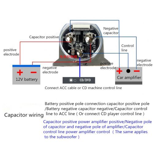  Tellunow 3-3 Farad Car Power 3.0 Farad Capacitor LED Voltage Display car Amplifier Capacitor 3 Farad Hybrid...