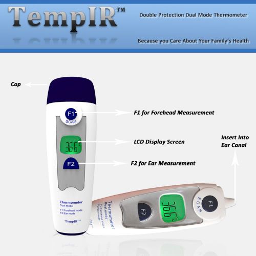  TempIR Best Baby Thermometer - Forehead and Ear Thermometer - FDA and CE Approved - 510k Certification -...