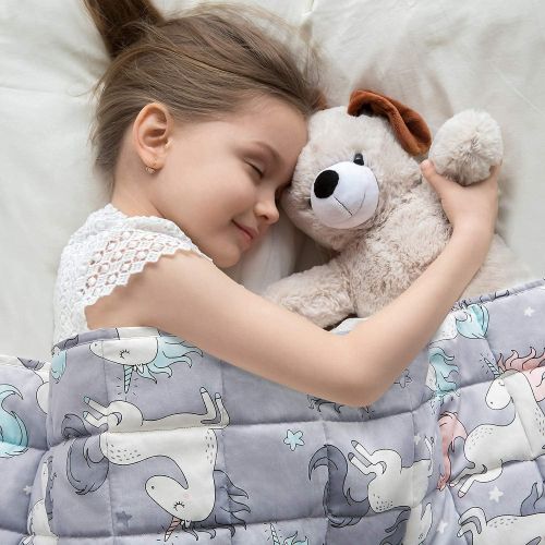  [아마존베스트]TEMPCORE Weighted Blanket for Kids 5lbs, Toddler Weighted Blanket 100% Breathable and Soft Cotton Cover (Blue,Polar Bear), Kids Weighted Blanket 5 lbs Heavy Blanket, Soft Material