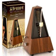 Tempi Metronome for Musicians (Plastic Mahogany Grain Veneer) with 2 Year Warranty, E-Book, 2 Months Free Music Lessons