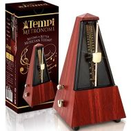 Tempi Metronome for Musicians (Plastic Teak Grain Veneer) with 2 Year Warranty, E-Book & 2 Months Free Music Lessons. Become a Better Musician!