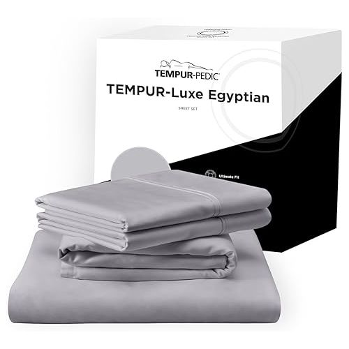 템퍼페딕 TEMPUR Luxe Egyptian Cotton Sheet Set Cool Gray - TwinXL