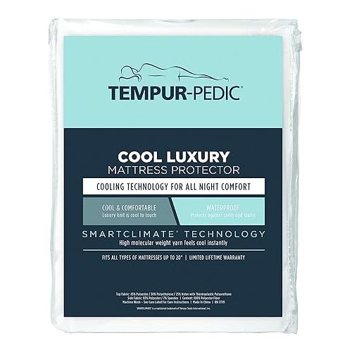 템퍼페딕 Tempur-Pedic Cool Luxury Mattress Protector, California King, White