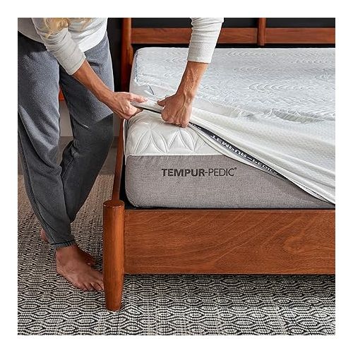 템퍼페딕 Tempur-Pedic Cool Luxury Mattress Protector, Queen, White