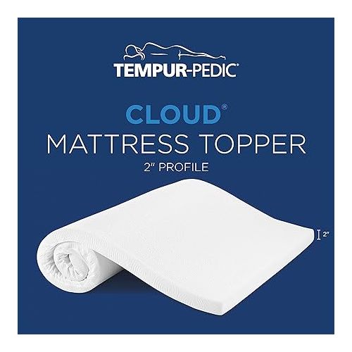 템퍼페딕 Tempur-Cloud 2-Inch Mattress Topper, Queen,White