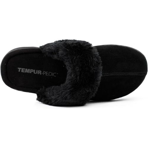 템퍼페딕 Tempur-Pedic Women's Kensley Clog Slipper,Black Suede,US 7 M