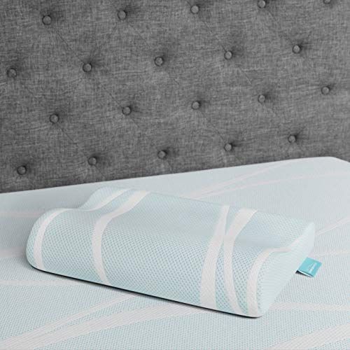  Tempur-Pedic TEMPUR-Breeze Cooling Neck Memory Foam Medium Firm Pillow, White