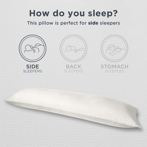 템퍼페딕 Tempur-Pedic TEMPUR-Body Pillow, Soft Support, Pressure Relief, Adaptable Comfort Washable Cover, Assembled in The USA, 5 YR Warranty, Standard