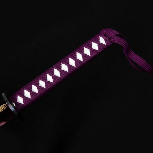  Ten Katana Sword, Fully Handmade Japanese Sword 1040 High Carbon Steel Real Samurai Sword with Delicated Floral Design Engraved on Blade