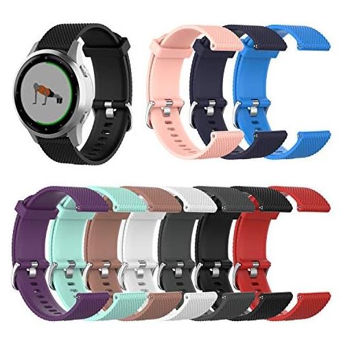  TenCloud 10-Pack Bands Compatible with Garmin Vivoactive 4S Washable Silicone Straps Sport Wristbands for vivoactive 4S