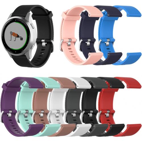  TenCloud 10-Pack Bands Compatible with Garmin Vivoactive 4S Washable Silicone Straps Sport Wristbands for vivoactive 4S