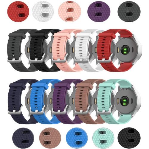  TenCloud 10-Pack Bands Compatible with Garmin Vivoactive 4S Washable Silicone Straps Sport Wristbands for vivoactive 4S