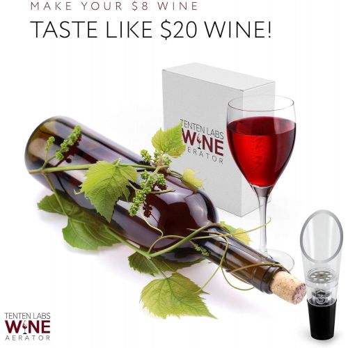  [아마존베스트]TenTen Labs Wine Aerator Pourer (2-pack) - Premium Decanter Spout - Gift Box Included