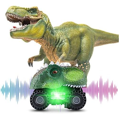  Tencoz Dinosaur Cars, Kids Dinosaur Vehicles Set with LED Light Monster Sound Animal Car Toys for Toddlers Boys Girls Age 3-8 (2 Pack)