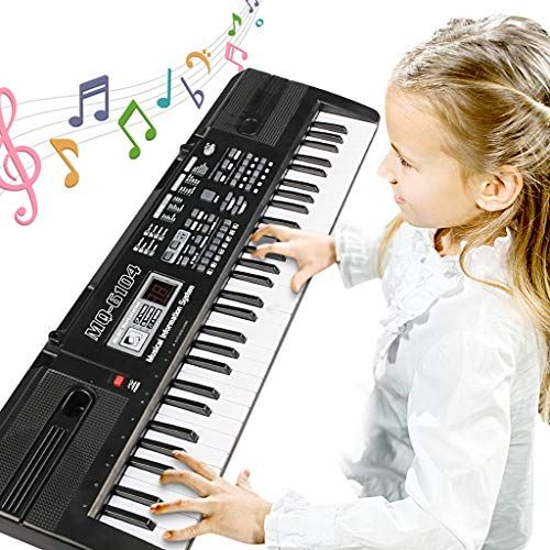  [아마존베스트]Tencoz Digital Music Piano Keyboard 61 Key - Portable Electronic Musical Instrument with Microphone Kids Piano Musical Teaching Keyboard Toy for Birthday Christmas Festival Gift