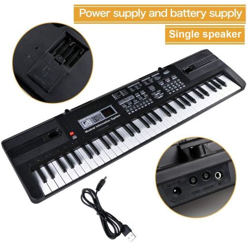  [아마존베스트]Tencoz Digital Music Piano Keyboard 61 Key - Portable Electronic Musical Instrument with Microphone Kids Piano Musical Teaching Keyboard Toy for Birthday Christmas Festival Gift