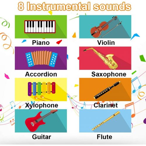  [아마존베스트]Tencoz Kids Musical Mats, 10 Keys Piano Mat with 8 Selectable Musical Instruments, Floor Keyboard for Boys Girls, Kids Early Educational Toys (58.26” x 23.62”)