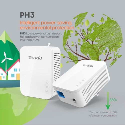  [아마존 핫딜] Tenda AV1000 1-Port Gigabit Powerline Adapter, Up to 1000Mbps (PH3)