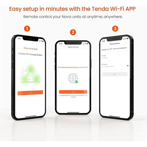  [아마존베스트]Tenda Whole Home Mesh WiFi System - Dual Band Gigabit AC1200 Router Replacement for SmartHome,Works with Amazon Alexa for 6000 sq.ft 6+ Room Coverage (MW6 3PK)