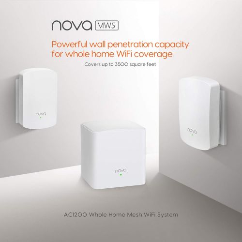  Tenda Nova Whole Home Mesh WiFi System - Replaces Gigabit AC WiFi Router and Extenders, Dual Band, Works with Amazon Alexa, Built for Smart Home, Up to 3, 500 Sq. ft. Coverage (MW5