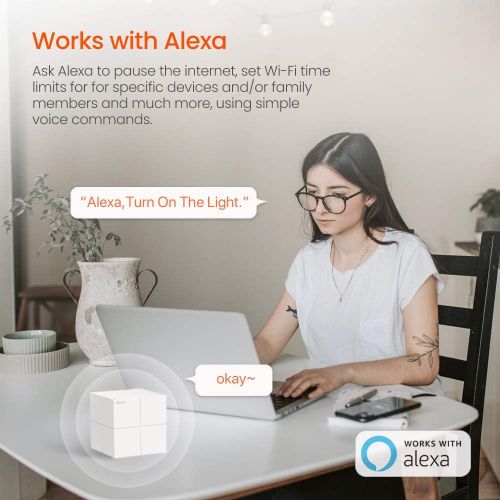  Tenda Nova Whole Home Mesh WiFi System - Replaces Gigabit AC WiFi Router and Extenders, Dual Band, Works with Amazon Alexa, Built for Smart Home, Up to 3, 500 Sq. ft. Coverage (MW5