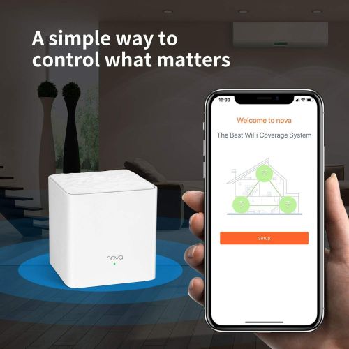  Tenda Nova Whole Home Mesh WiFi System - Replaces Gigabit AC WiFi Router and Extenders, Dual Band, Works with Amazon Alexa, Built for Smart Home, Up to 3, 500 Sq. ft. Coverage (MW5