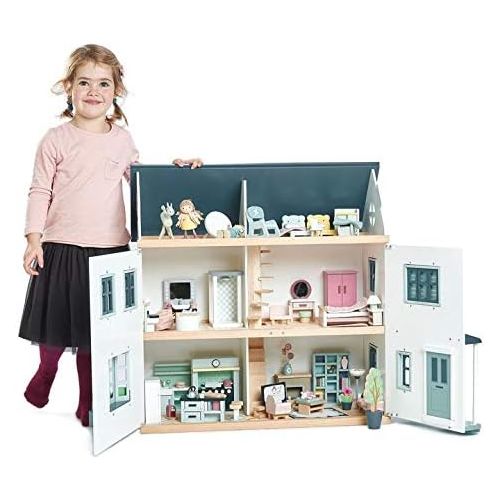  Tender Leaf Toys - Dovetail House - Large Luxury 27.36 Tall 6 Rooms Pretend Play Doll House - Encourage Creative and Imaginative Fun Play for Children 3+