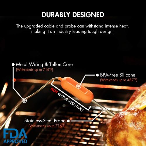  [아마존핫딜][아마존 핫딜] Tenergy Solis Digital Meat Thermometer, APP Controlled Wireless Bluetooth Smart BBQ Thermometer w/ 2 Stainless Steel Probes, Large LCD Display, Carrying Case, Cooking Thermometer f