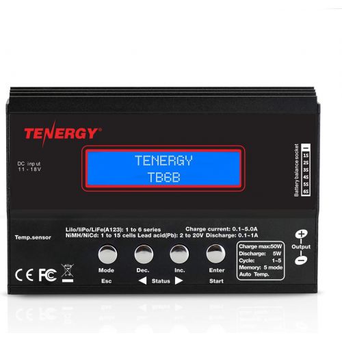  Tenergy TB6-B Balance Charger Discharger 1S-6S Digital Battery Pack Charger for NiMHNiCDLi-POLi-Fe Packs w LCD Display Hobby Battery Charger w TamiyaJSTEC3HiTecDeans Conne