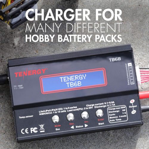  Tenergy TB6-B Balance Charger Discharger 1S-6S Digital Battery Pack Charger for NiMHNiCDLi-POLi-Fe Packs w LCD Display Hobby Battery Charger w TamiyaJSTEC3HiTecDeans Conne