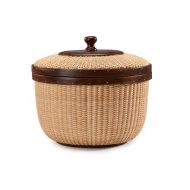 Teng Tian lidded home storage Rattan Handicrafts Casual Style Circular Basket rattan baskets for organizing sewing kits for adults