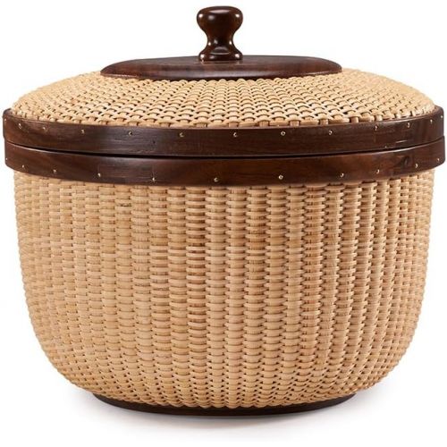  Teng Tian lidded home storage Rattan Handicrafts Casual Style Circular Basket rattan baskets for organizing sewing kits for adults