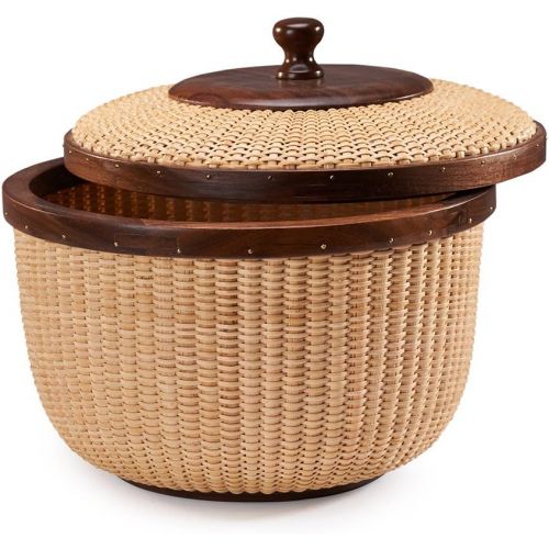  Teng Tian lidded home storage Rattan Handicrafts Casual Style Circular Basket rattan baskets for organizing sewing kits for adults