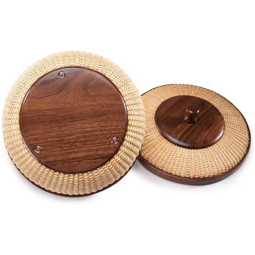  Teng Tian lidded home storage Rattan Handicrafts Casual Style Circular Basket rattan baskets for organizing sewing kits for adults