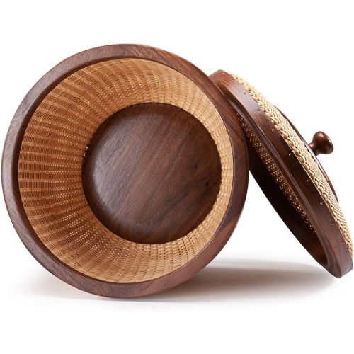  Teng Tian lidded home storage Rattan Handicrafts Casual Style Circular Basket rattan baskets for organizing sewing kits for adults
