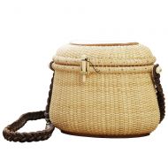 Teng Tian Crescent Purse Handwoven Rattan Cross body Bag for Women Leather Shoulder Straps Rattan Purse Straw Bags Women Weave Shoulder Bag Summer Beach Purse for Travel Everyday Use