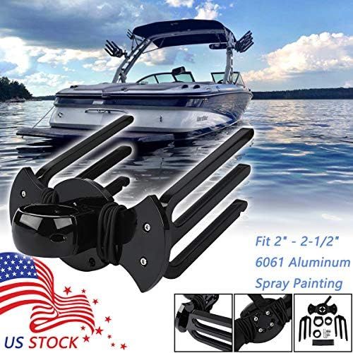  Tengchang Tower Wakeboard Racks for Boat, Black Aluminum Wakeboarding Kneeboard Tower Holder Rack