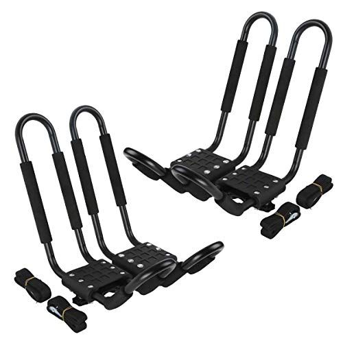  Tengchang 4 Racks Kayak Carrier Canoe Roof Top Mounted Rack with One Year Warranty