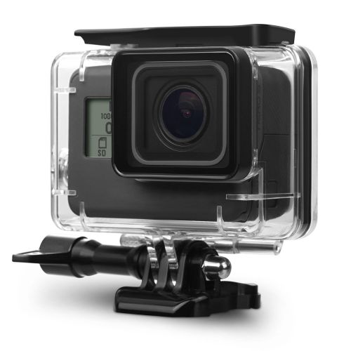  Tenlacum Wasserdicht Schutzhuelle Unterwasser 40m transparentes Gehause Case Schutzhuelle Tauchen Schale Box mit Halterung Zubehoer fuer Gopro Hero 6/Hero 5schwarz Action Kamera