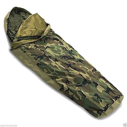  US Army Military Woodland Camouflage Camo GTX GORETEX Sleeping Bag BIVY COVER by US Government Tennier Industries GI USGI NSN 8465-01-455-6274