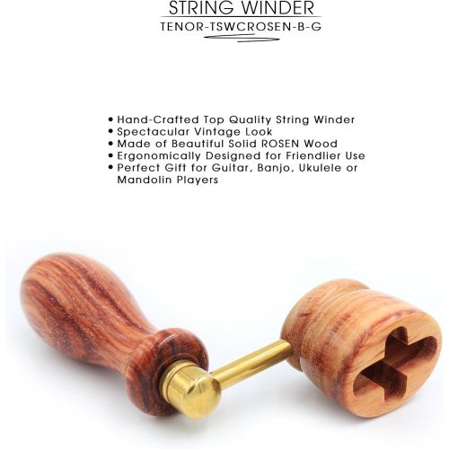  OLIVE Handcrafted Wooden Guitar String Winder by Tenor. Designed For Classical, Flamenco, Acoustic, Electric Guitars and Ukuleles. Made Of Solid Handpicked OLIVE Wood. Beautiful Vi