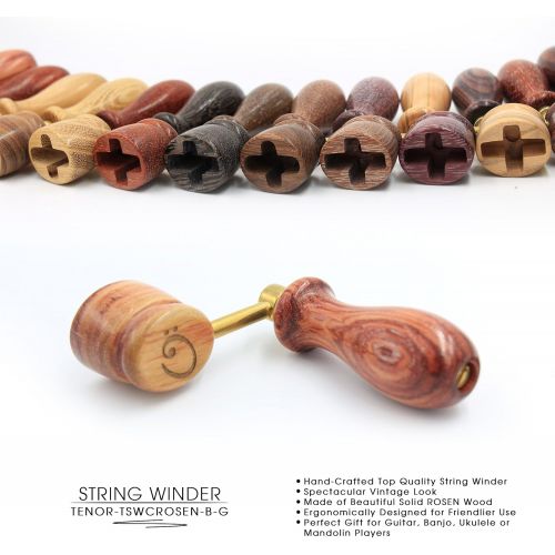  OLIVE Handcrafted Wooden Guitar String Winder by Tenor. Designed For Classical, Flamenco, Acoustic, Electric Guitars and Ukuleles. Made Of Solid Handpicked OLIVE Wood. Beautiful Vi