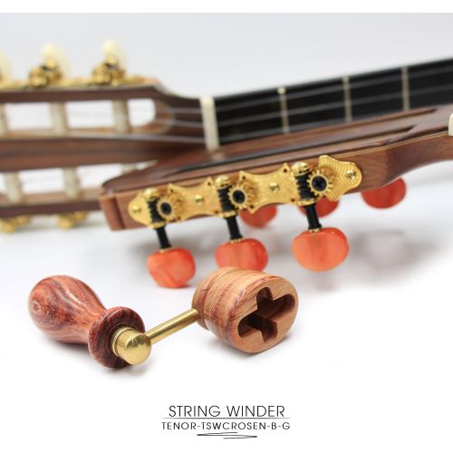  SATINE Handcrafted Wooden Guitar String Winder by Tenor. Designed For Classical, Flamenco, Acoustic, Electric Guitars and Ukuleles. Made Of Solid Handpicked SATINE Wood. Beautiful