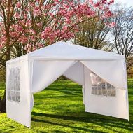 Tenozek 3 x 3m Four Sides Portable Home Use Waterproof Tent with Spiral Tubes White