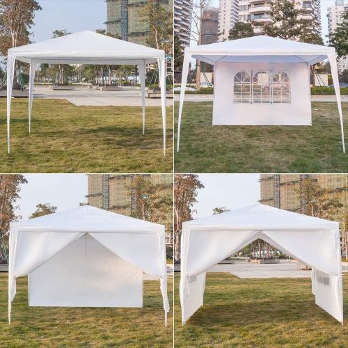  Tenozek 3 x 3m Four Sides Portable Home Use Waterproof Tent with Spiral Tubes White