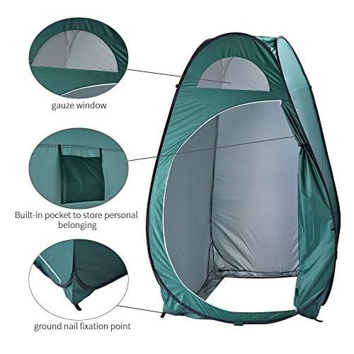  Tenozek Portable Pop Up Shower Privacy Tent Outdoor Privacy Toilet & Spacious Dressing Changing Room for Camping Biking Beach (Army Green): Sports & Outdoors