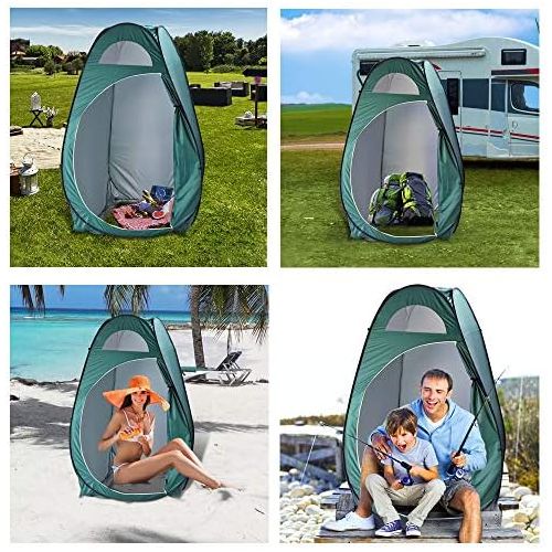  Tenozek Portable Pop Up Shower Privacy Tent Outdoor Privacy Toilet & Spacious Dressing Changing Room for Camping Biking Beach (Army Green): Sports & Outdoors