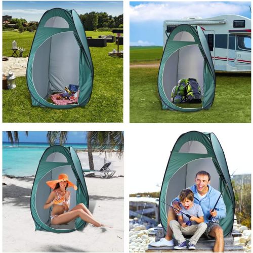  Tenozek Portable Pop Up Shower Privacy Tent Outdoor Privacy Toilet & Spacious Dressing Changing Room for Camping Biking Beach (Army Green): Sports & Outdoors